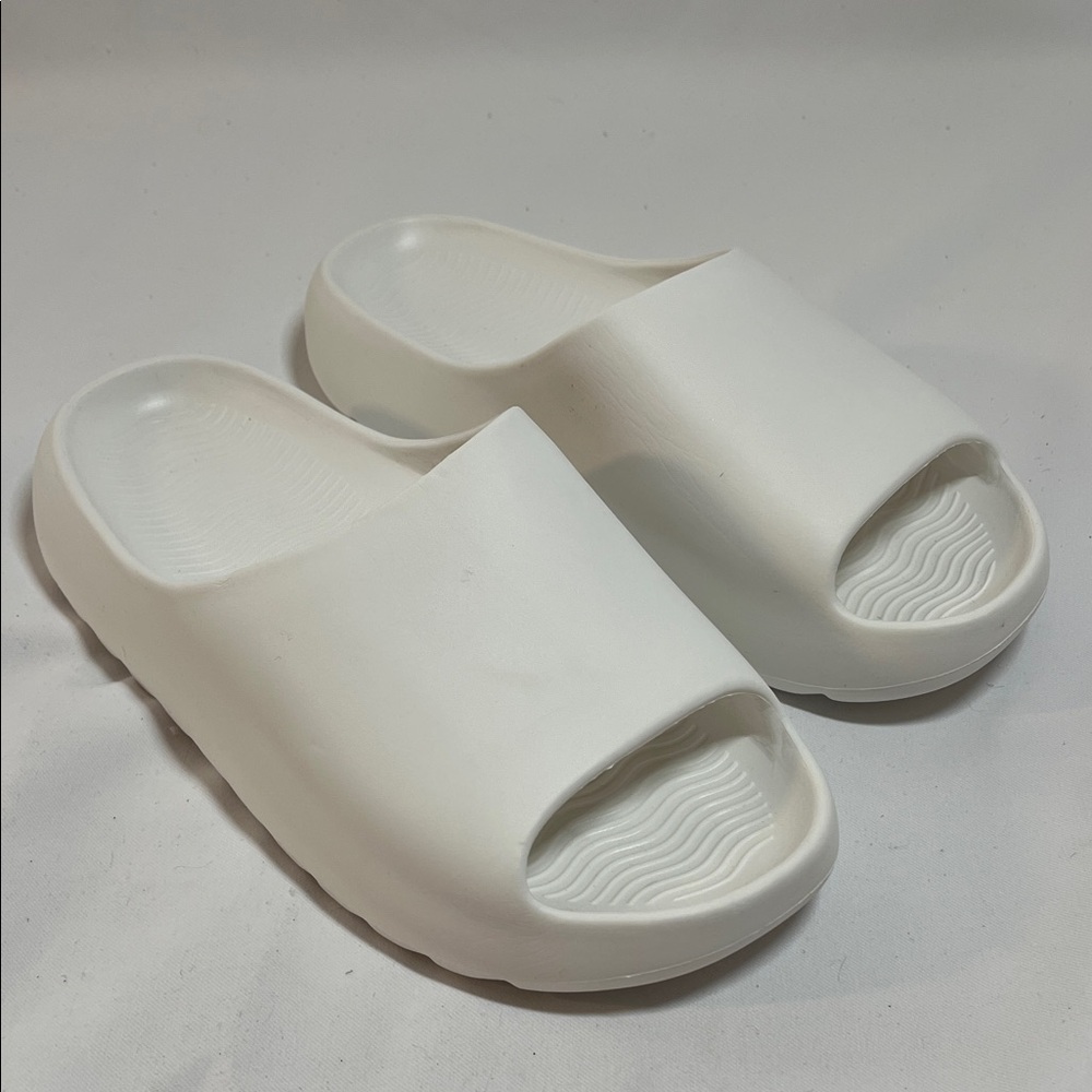 White Slide Sandals